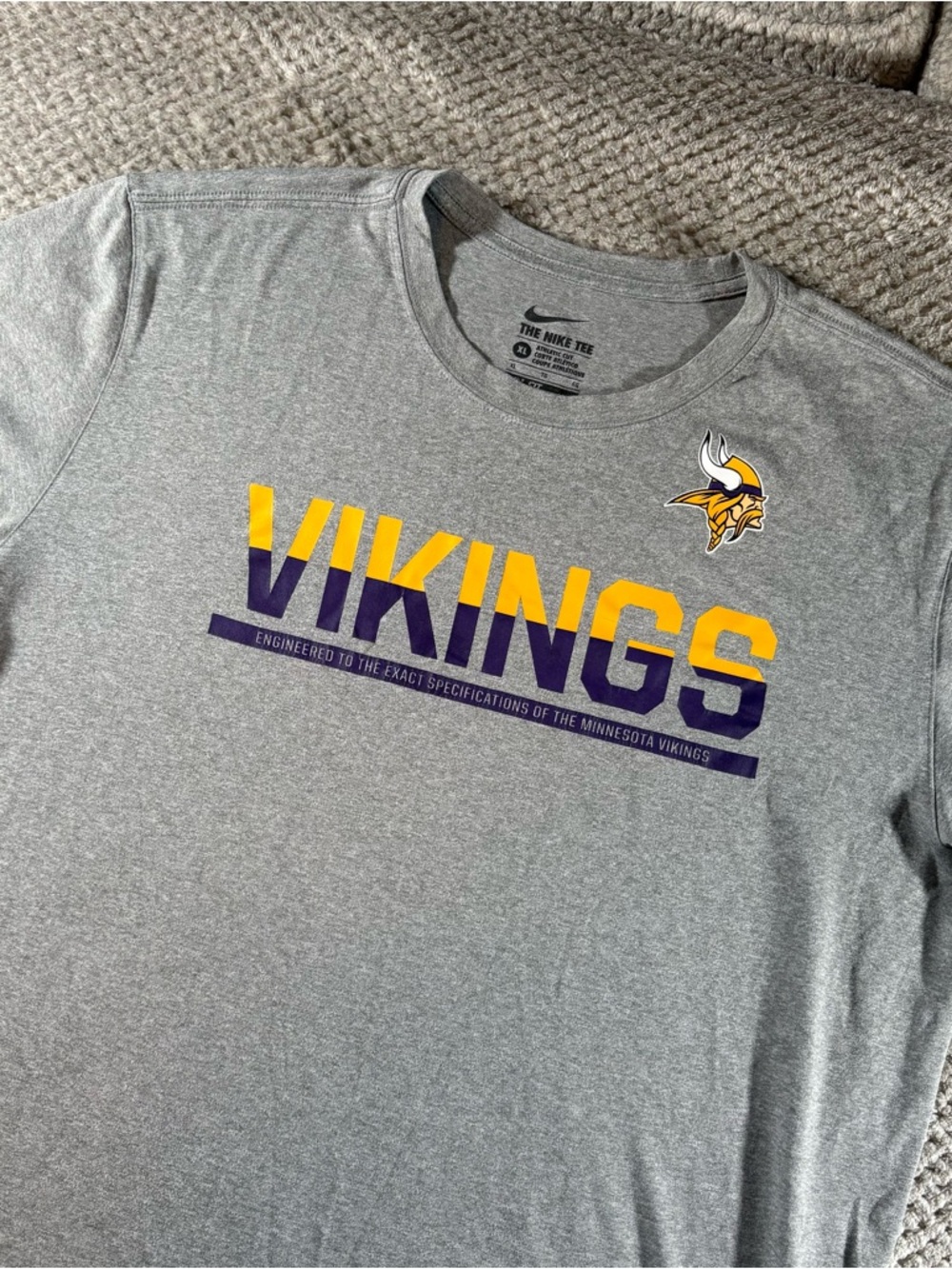 Nike Minnesota Vikings Men’s XL Gray Short Sleeve Tee